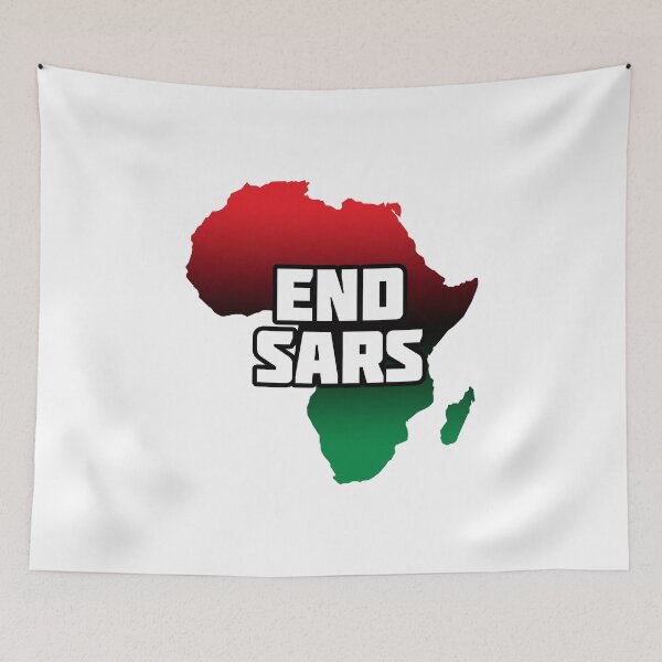 Item preview, End Sars - Africa Black Lives Matter- BLM Fist 2020 Nigeria Congo Namibia Protest Twitter Lagos Sars Politics Apparel T-shirt Flag Petition congoisbleeding shutitalldown Symbol Mask Art Sign Sticker designed and sold by qualityprinting.