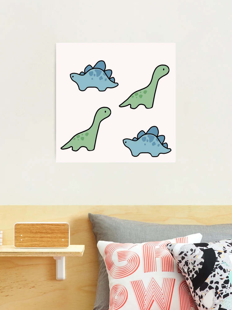 Adorable Dinosaur Sticker Pack Pattern Photographic Print for