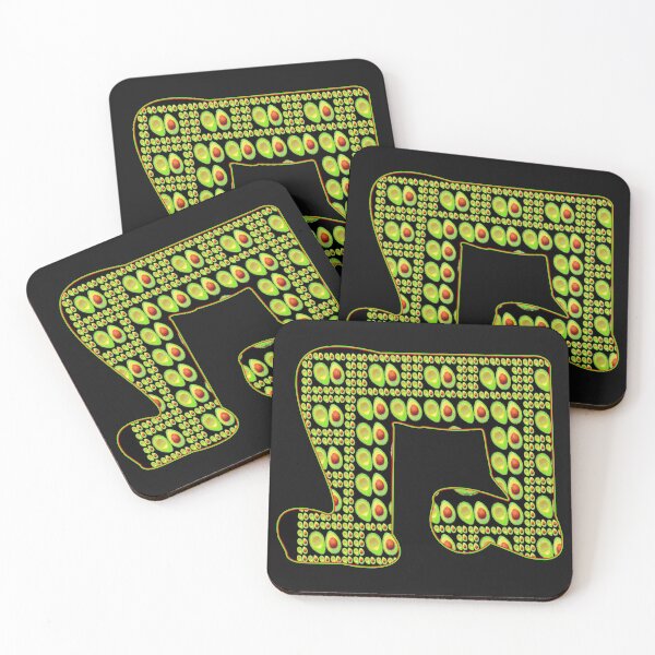 Item preview, Music notes full of avocados and their pits with geometrical shapes designed and sold by Ralek.
