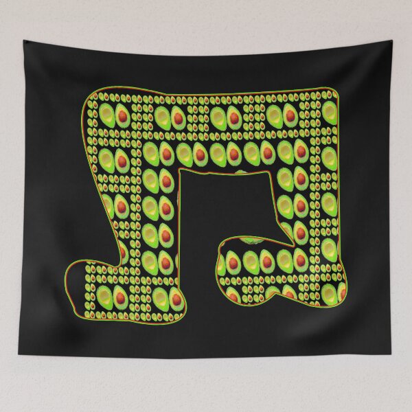 Item preview, Music notes full of avocados and their pits with geometrical shapes designed and sold by Ralek.