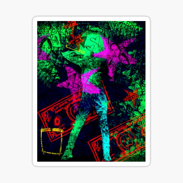 Neo Pop Art Blacklight Glow in the dark Sticker