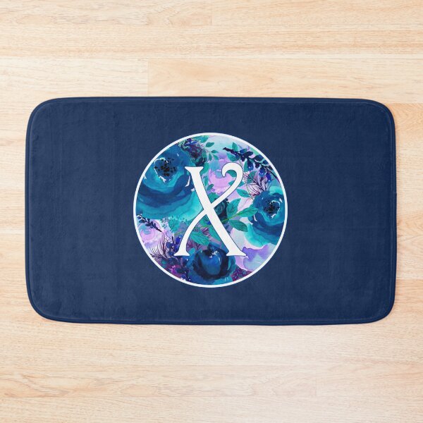 Item preview, The Letter 'X' Blue Flower Watercolor Monogram designed and sold by Bumblefuzzies.