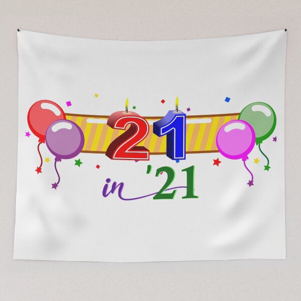 Item preview, Happy 21st Birthday in 2021 designed and sold by ittybittyowl.
