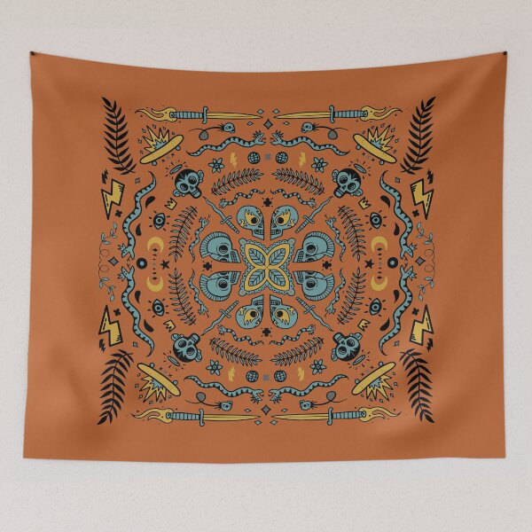 Item preview, 1950s Tattoo Bandana in Retro Color Pallet designed and sold by Nola Lee Kelsey.