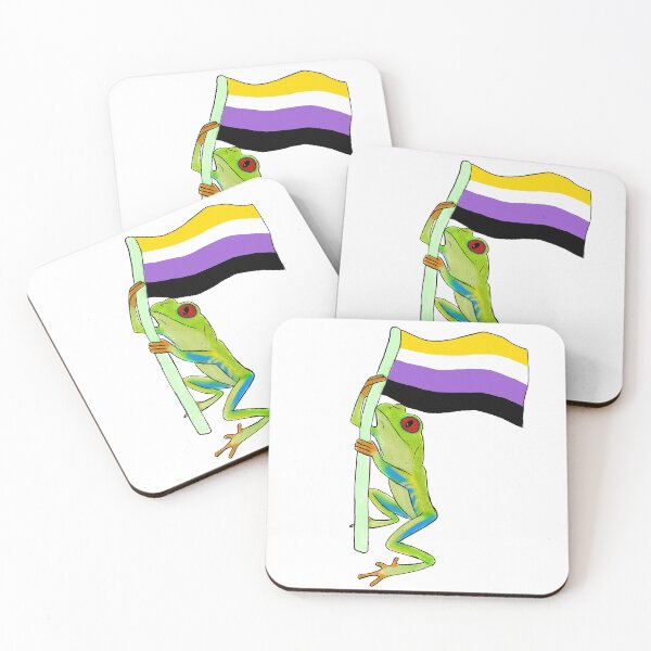 Item preview, Pride Frog - Nonbinary flag designed and sold by -abigaeljean-.
