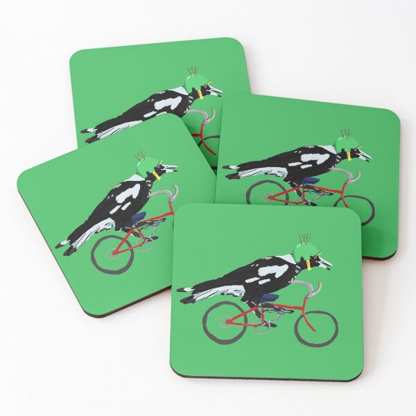 Item preview, Magpie on Bike Swoop (in Green) designed and sold by LadyRyatt.