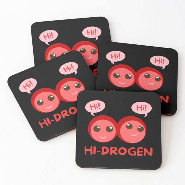 Item preview, Hydrogen H2 Cute Red Molecule Cartoon Says Hi  designed and sold by twicetrader.