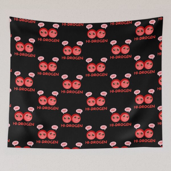 Item preview, Hydrogen H2 Cute Red Molecule Cartoon Says Hi  designed and sold by twicetrader.