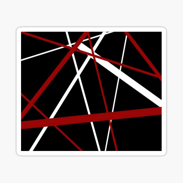 Aperçu de l'œuvre Bandes rouges et blanches sur fond noir créée et vendue par taiche.