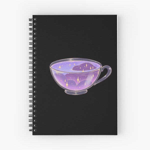 Item preview, Black background magical soft night clouds tea cup sticker designed and sold by Itsacuteart.