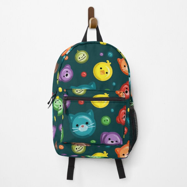 Item preview, Cute Animal Rainbow Buttons (teal) designed and sold by ElephantShoe.