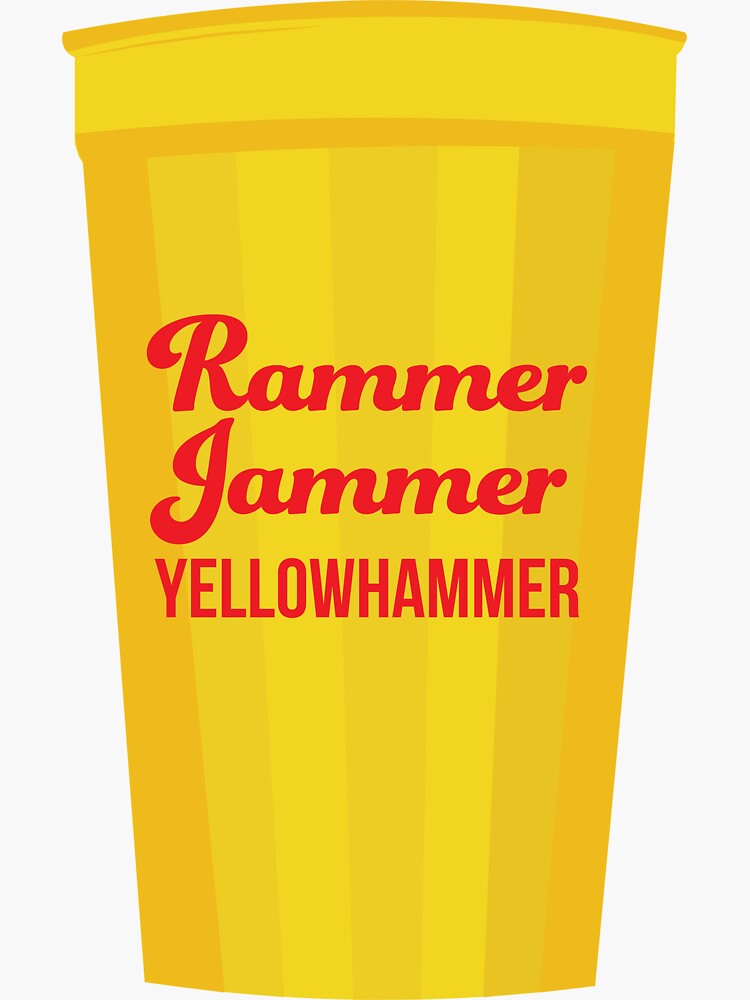 "Alabama Gallettes Yellow Hammer Cup" Sticker for Sale by carolyncrane