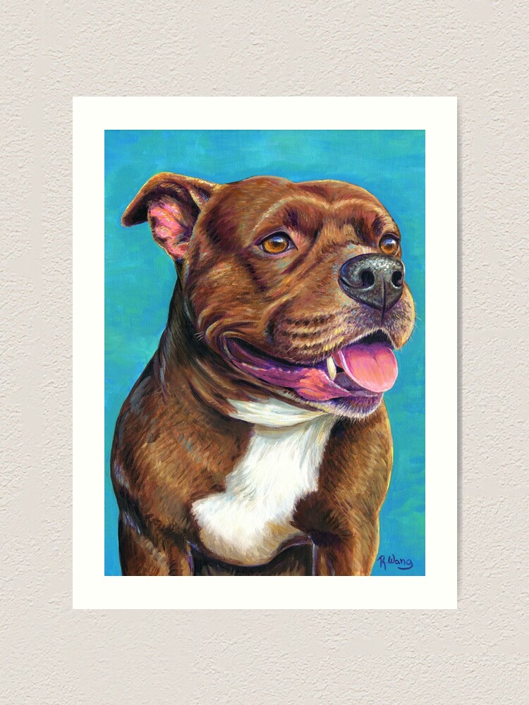 Alternate view of Tallulah the Staffordshire Bull Terrier Dog Art Print