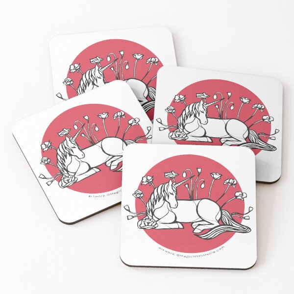 Item preview, Roses Unicorn — Inktober Unicorn illustration series designed and sold by Melanie Test.