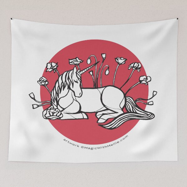 Item preview, Roses Unicorn — Inktober Unicorn illustration series designed and sold by Melanie Test.