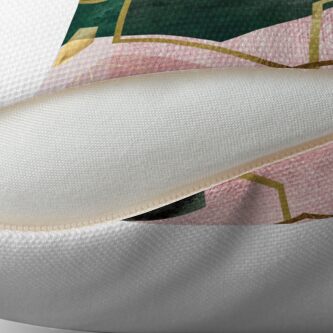 Alternate view of Emerald Green and Pink Geo No 1 Throw Pillow