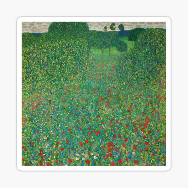 Aperçu de l'œuvre Gustav Klimt "Champ de coquelicots" créée et vendue par Alexandra Dahl.