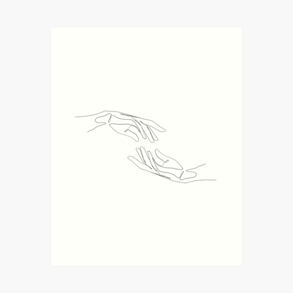Abstract Hands Line Drawing Art Print