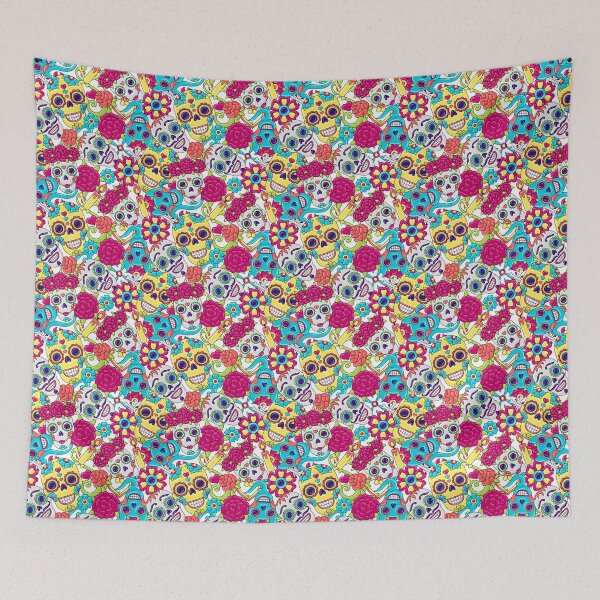 Item preview, Mexican Sugar Skulls White Pattern designed and sold by 2MdesignStore.
