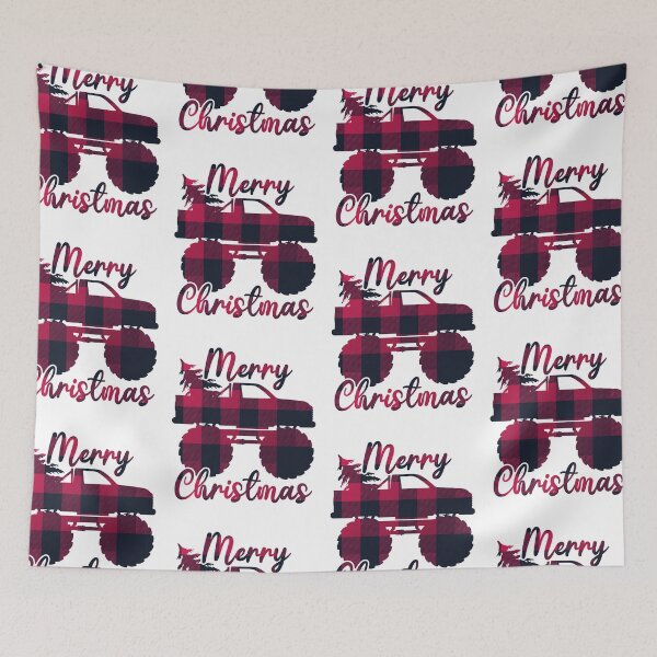 Item preview, Monster Truck Ugly Sweater Pattern | Merry Christmas Evergreen designed and sold by GravitiTees.