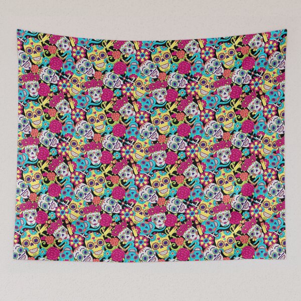 Item preview, Mexican Sugar Skulls Black Pattern designed and sold by 2MdesignStore.