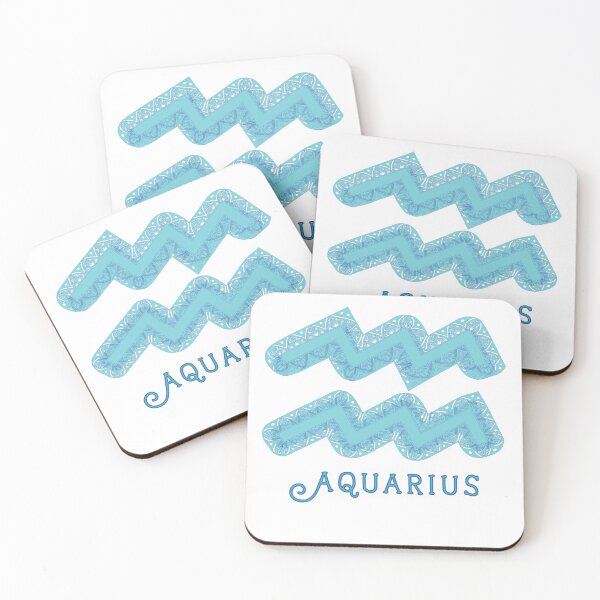 Item preview, Aquarius Astrology Zodiac Horoscope Symbol in Blue designed and sold by LifeOnGlow.