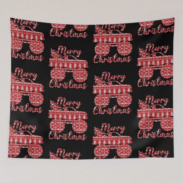 Item preview, Monster Truck Ugly Sweater Design | Merry Christmas Evergreen designed and sold by GravitiTees.