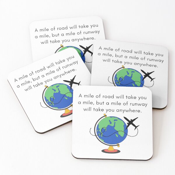 Item preview, A Mile of Road will Take You a Mile, But a Mile of Runway will Take You Anywhere // Globe and Jet Plane designed and sold by Corrie Mick.