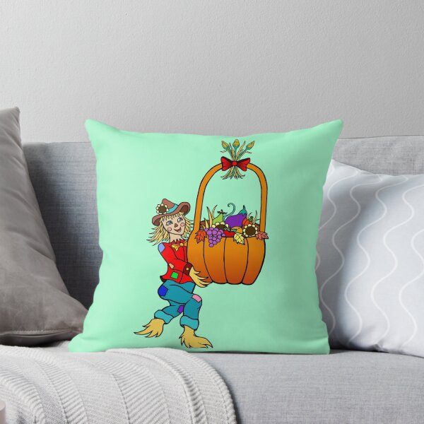 Item preview, Scarecrow with Pumpkin Harvest Basket  designed and sold by Deborah Camp.