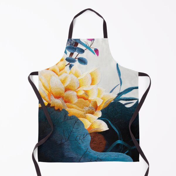 Item preview, Golden Lotus Flower Chinese Embroidery Art designed and sold by Uncommon Cents.
