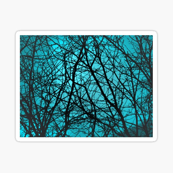 Branch silhouette, light blue Sticker