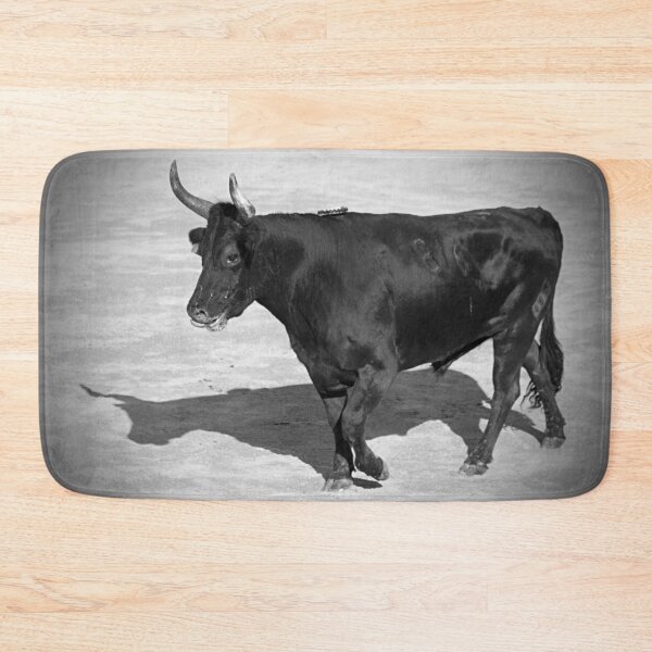 Item preview, Camargue bull in the arena black and white photo designed and sold by Astralia.