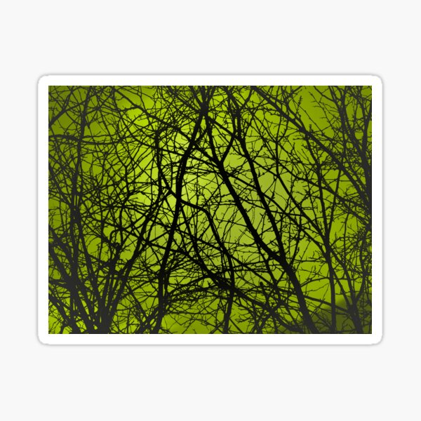 Silhouette de branche, vert Sticker