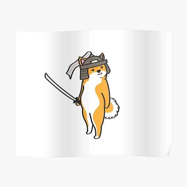 Shiba Inu Samurai Poster For Sale By Msoule87 Redbubble