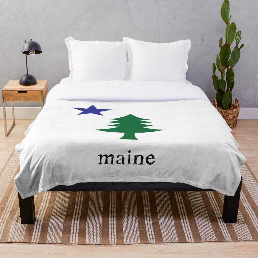 "Original Maine Flag" Throw Blanket for Sale by rovingsouls Redbubble
