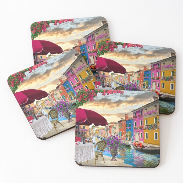 Item preview, Jigsaw Puzzle Romantic Venice Lamplight Alfresco Dining Gondola on Canal 1000 piece Adults designed and sold by StickerArtwork.