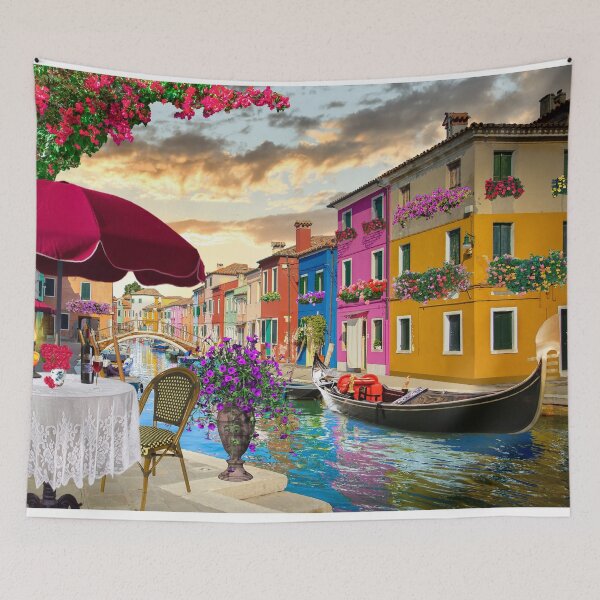 Item preview, Jigsaw Puzzle Romantic Venice Lamplight Alfresco Dining Gondola on Canal 1000 piece Adults designed and sold by StickerArtwork.