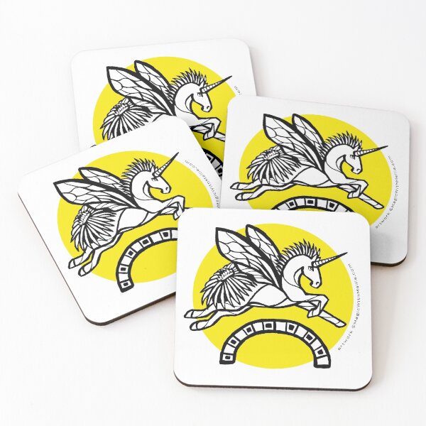 Item preview, Buzzy Bee Unicorn Pegasus — Inktober Unicorn illustration series designed and sold by Melanie Test.