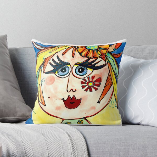 Pretty Lady Throw Pillow
