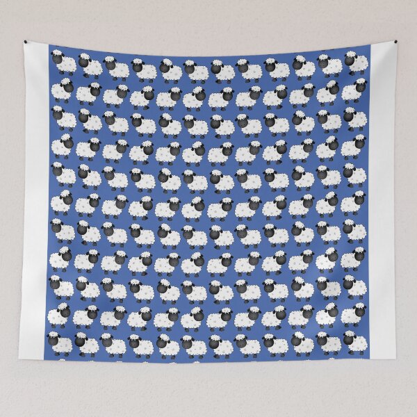 Item preview, Cute baby sheep blue background  designed and sold by Running-Duck.
