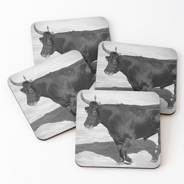Item preview, Camargue bull in the arena black and white photo designed and sold by Astralia.