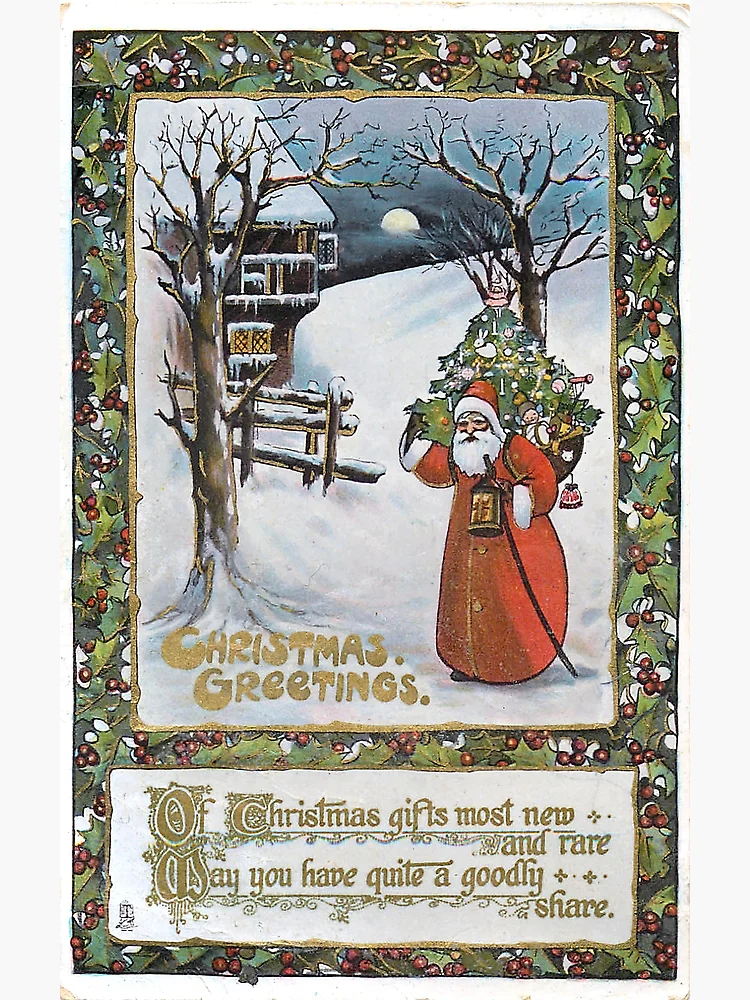 Vintage Santa Claus Postcard" Greeting Card for Sale by douglasewelch |  Redbubble