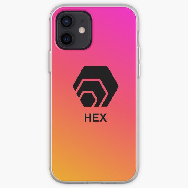 HEX Black Logo on Color Background Centered with Wordmark iPhone Soft Case