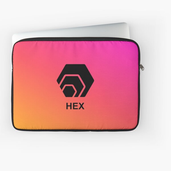 HEX Black Logo on Color Background Centered with Wordmark Laptop Sleeve