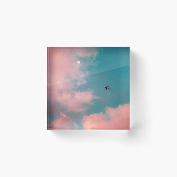 Plane in the clouds Acrylic Block