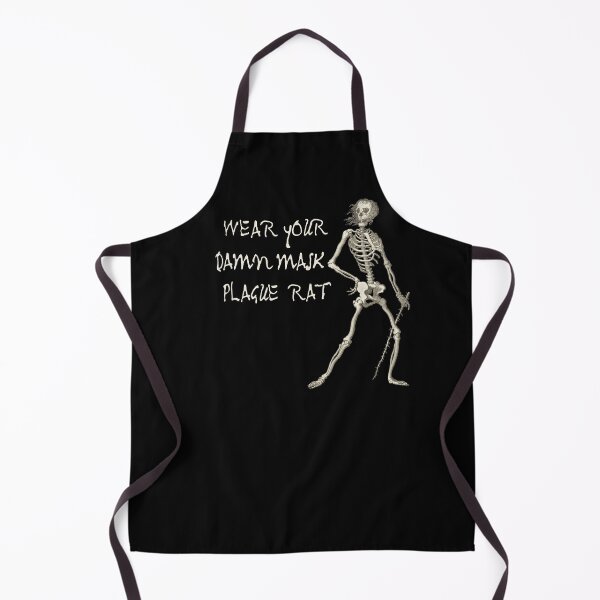 Item preview, Exasperated Plague Skeleton: WEAR YOUR DAMN MASK PLAGUE RAT (light text) designed and sold by Ofeefee.