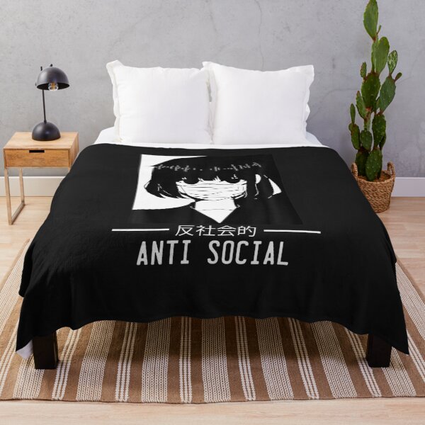 Item preview, Anti Social Japanese Text Aesthetic Vaporwave Anime Gift T Shirt designed and sold by Gordonshopk.