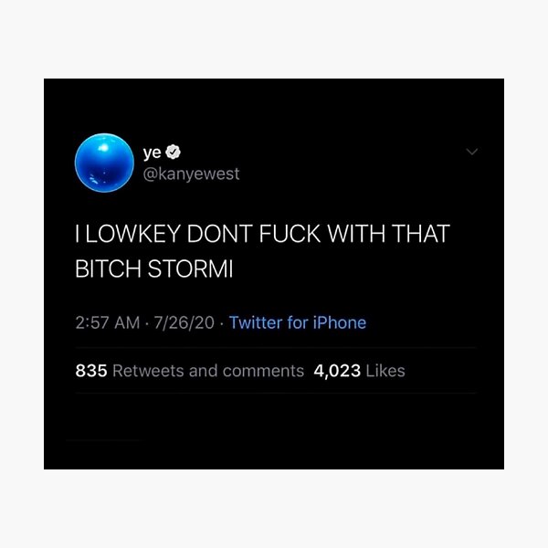 I low key don’t f with that b stormi tweet Photographic Print