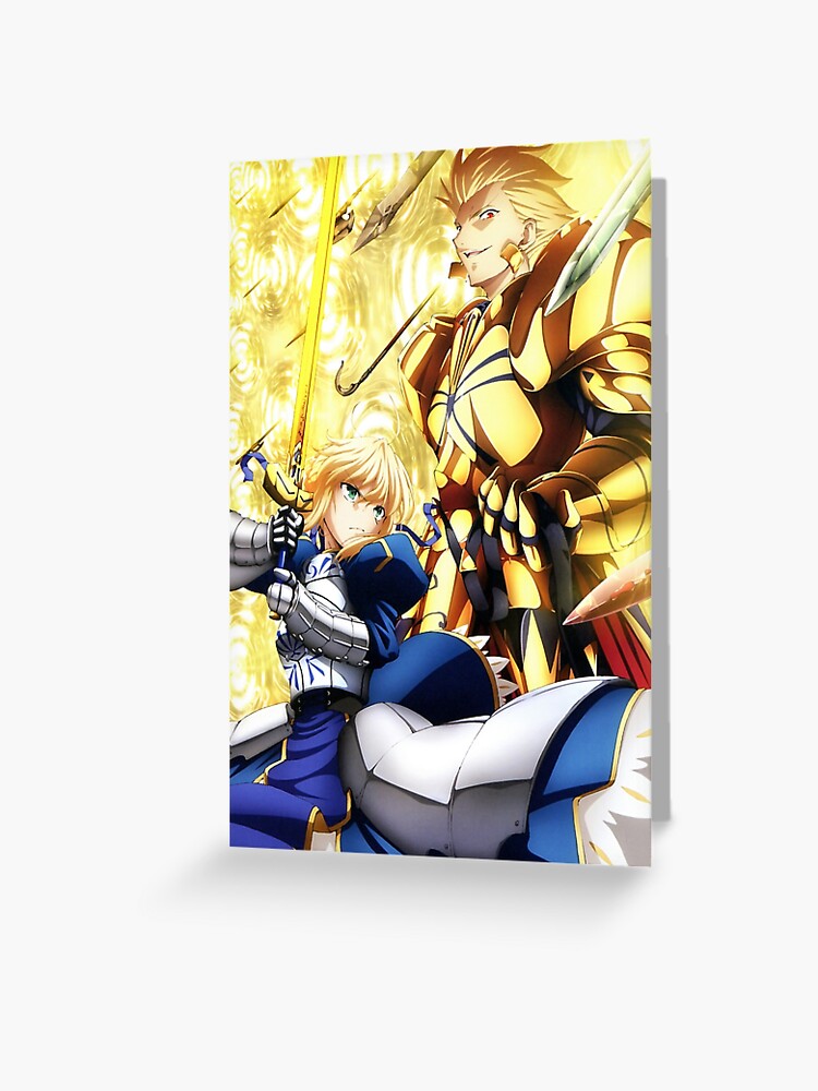 Gilgamesh X Saber Fate Zero 6k Greeting Card By Masonadamsftp Redbubble