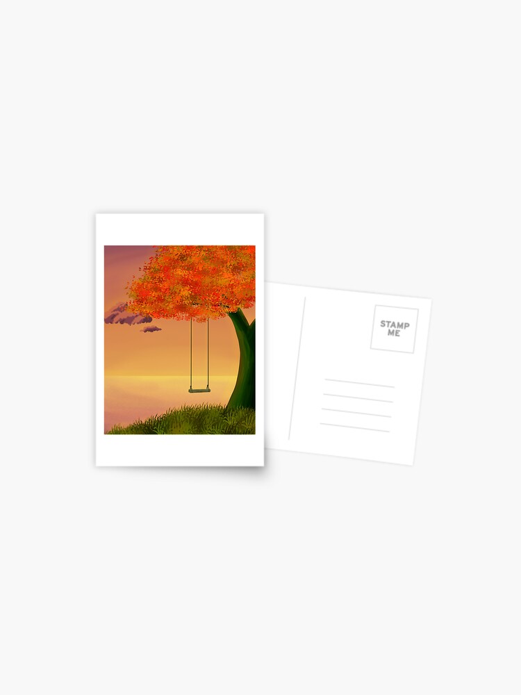 Postal «Pintura De Columpio De Árbol De Atardecer De Otoño - Pintura De Paisaje De Anime De Otoño» de DotNeko | Redbubble Postal «Pintura De Columpio De Árbol De Atardecer De Otoño - Pintura De Paisaje De Anime De Otoño» de DotNeko | Redbubble